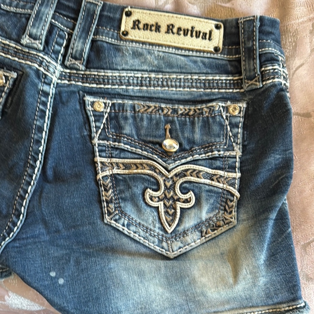 Rock Revival Distressed Blue Jean Shorts